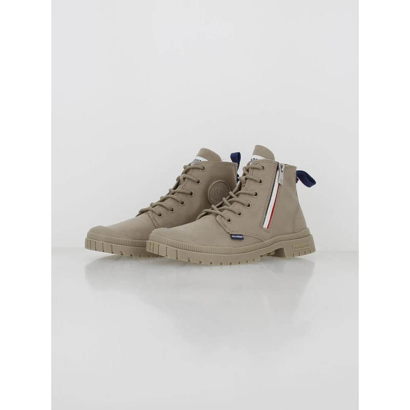 Baskets Montantes En Toile French Outzip Beige Femme - Palladium – Image 2