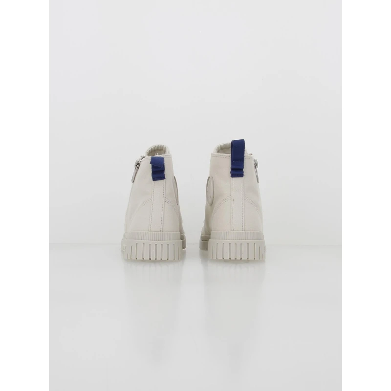 Baskets Montantes En Toile French Zip Crème Femme - Palladium – Image 3
