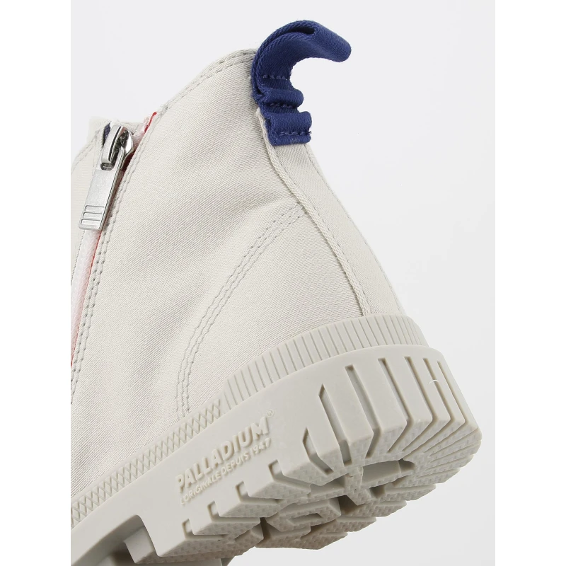 Baskets Montantes En Toile French Zip Crème Femme - Palladium – Image 6