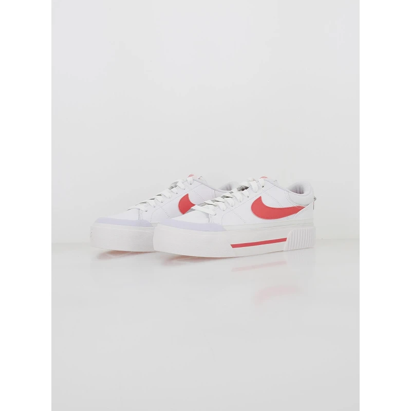Baskets Plateforme Court Legacy Lift Blanc Rose Femme - Nike – Image 2