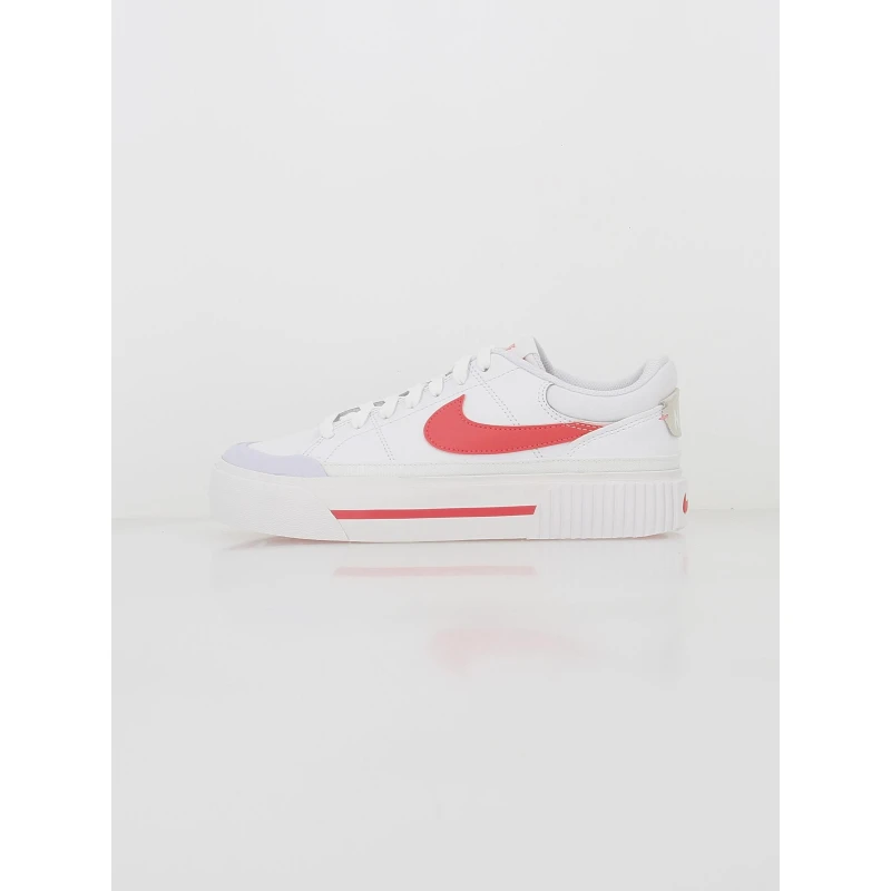 Baskets Plateforme Court Legacy Lift Blanc Rose Femme - Nike