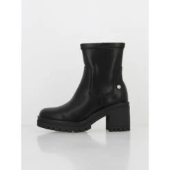Boots à Talon Zippé Uni Noir Femme - Xti