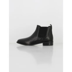 Boots Cuir Uni Basique Noir Femme - Tamaris