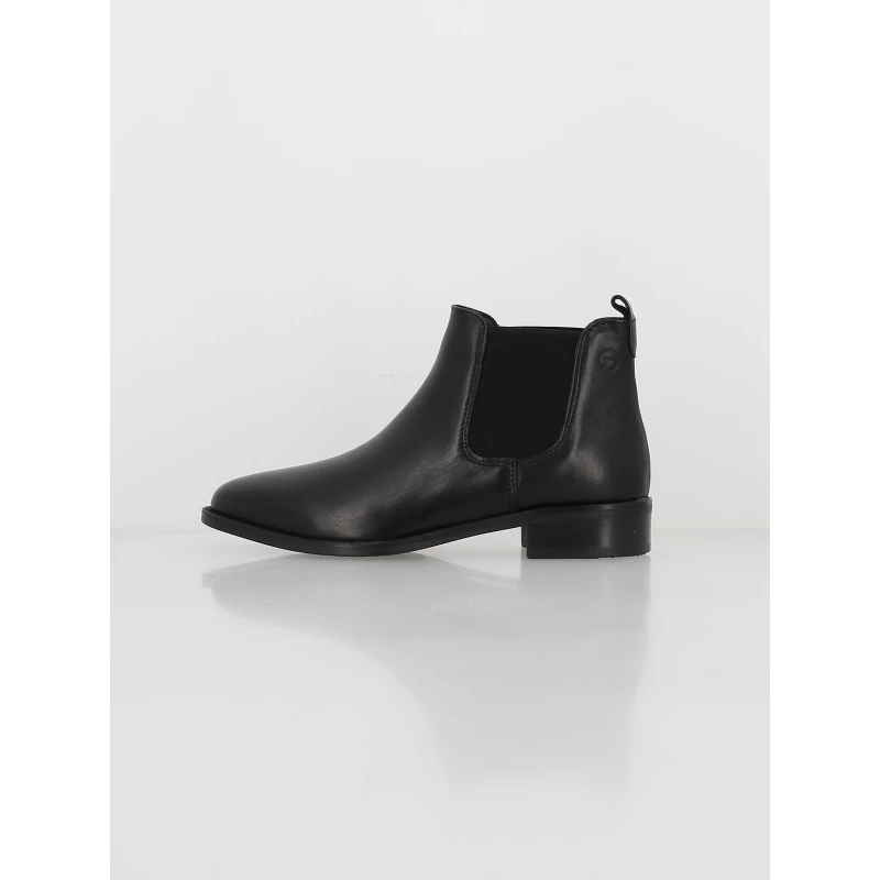 Boots Cuir Uni Basique Noir Femme - Tamaris