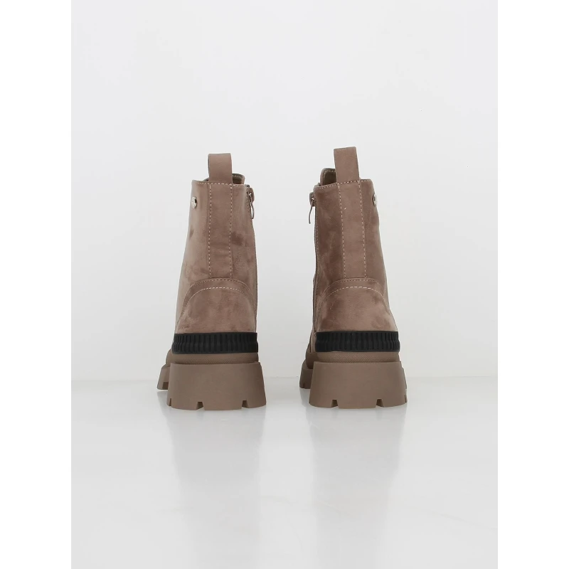 Boots Plateforme à Lacets Microfibre Marron Femme - Xti – Image 3