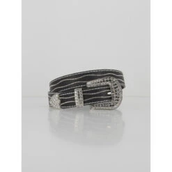 Ceinture à Strass Vague Noir Femme - Morgan