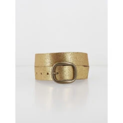 Ceinture En Cuir Glommi Dorée Femme - Pieces