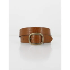 Ceinture En Cuir Glommi Marron Femme - Pieces
