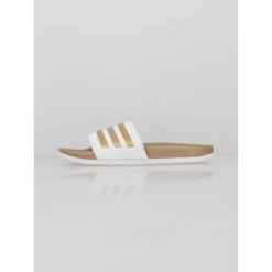 Claquettes Adilette Comfort Doré Blanc Femme - Adidas