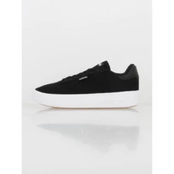 Baskets Compensées En Toile Court Cln Noir Femme - Adidas