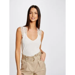 Débardeur Bdelia Dentelle Blanc Femme - Morgan