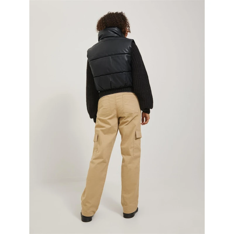 Doudoune Sans Manche Crop Simili-cuir Breezy Noir Femme - Jjxx â Image 2