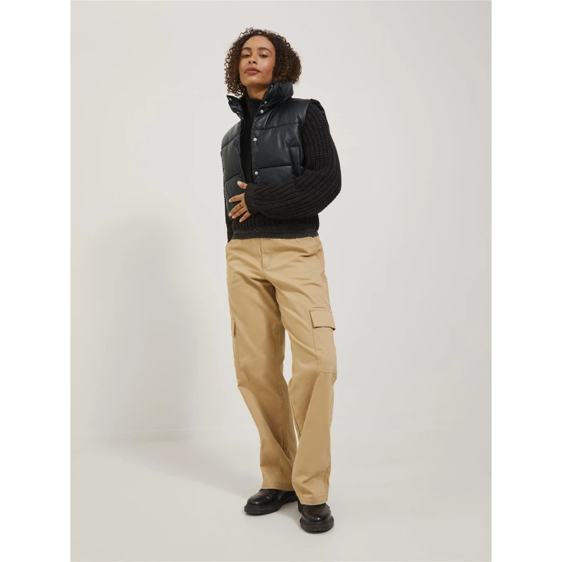 Doudoune Sans Manche Crop Simili-cuir Breezy Noir Femme - Jjxx â Image 3