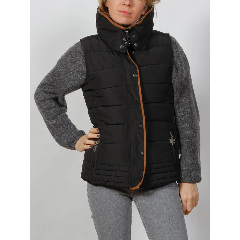 Doudoune Sans Manche Mary Noir Femme - Angele Sportswear