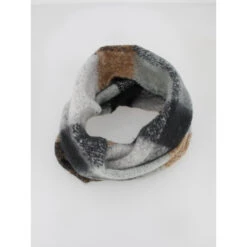 Echarpe Tube Carreaux Elsa Marron Gris Femme - Tiffosi