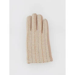Gants Tactiles Laine Chevrons Marion Beige Femme - Only