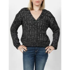 Vero Moda Gilet Cardigan Pailleté Noir Femme - Véro Moda