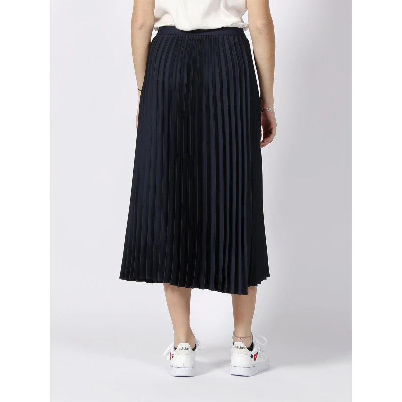 Jupe Midi PlissĂ© Bleu Marine Femme - Teddy Smith â Image 2