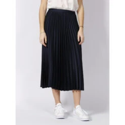 Jupe Midi Plissé Bleu Marine Femme - Teddy Smith