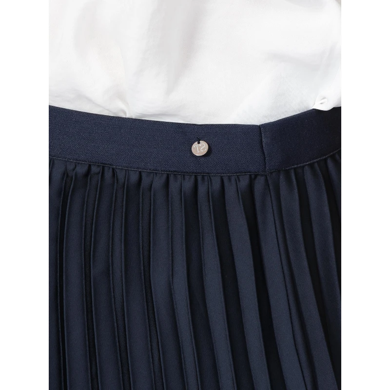 Jupe Midi PlissĂ© Bleu Marine Femme - Teddy Smith â Image 4