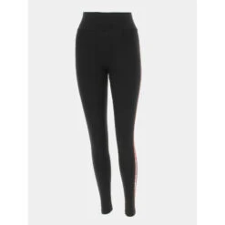 Legging Pomi Taille Haute Bande Rouge Noir Femme - Only