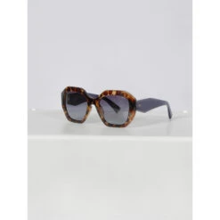 Lunettes De Soleil Cat.3 écaille Marron Bleu Femme - Invu
