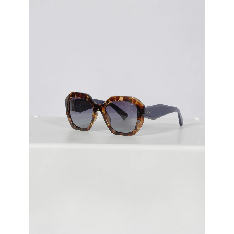 Lunettes De Soleil Cat.3 écaille Marron Bleu Femme - Invu