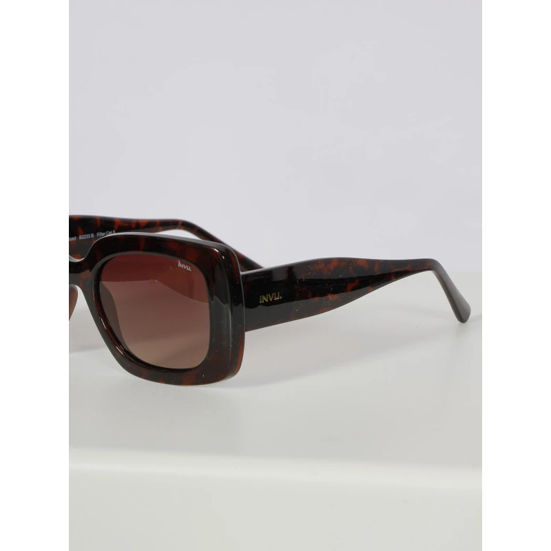 Lunettes De Soleil Cat.3 épaisse écaille Marron Femme - Invu – Image 4