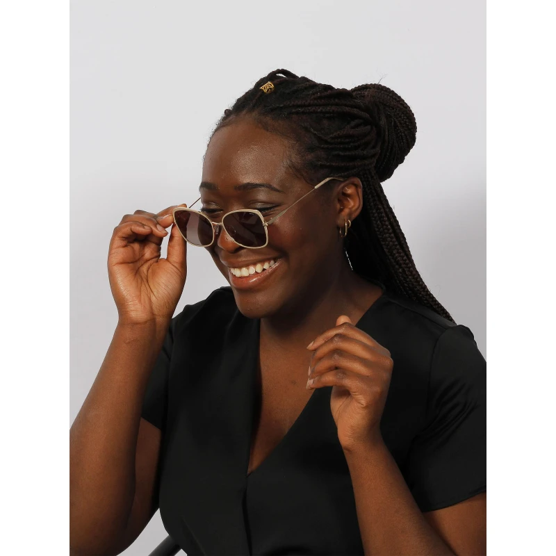 Lunettes De Soleil Papillon Cat.2 Beige Doré Femme - Invu – Image 3