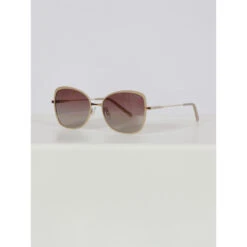 Lunettes De Soleil Papillon Cat.2 Beige Doré Femme - Invu