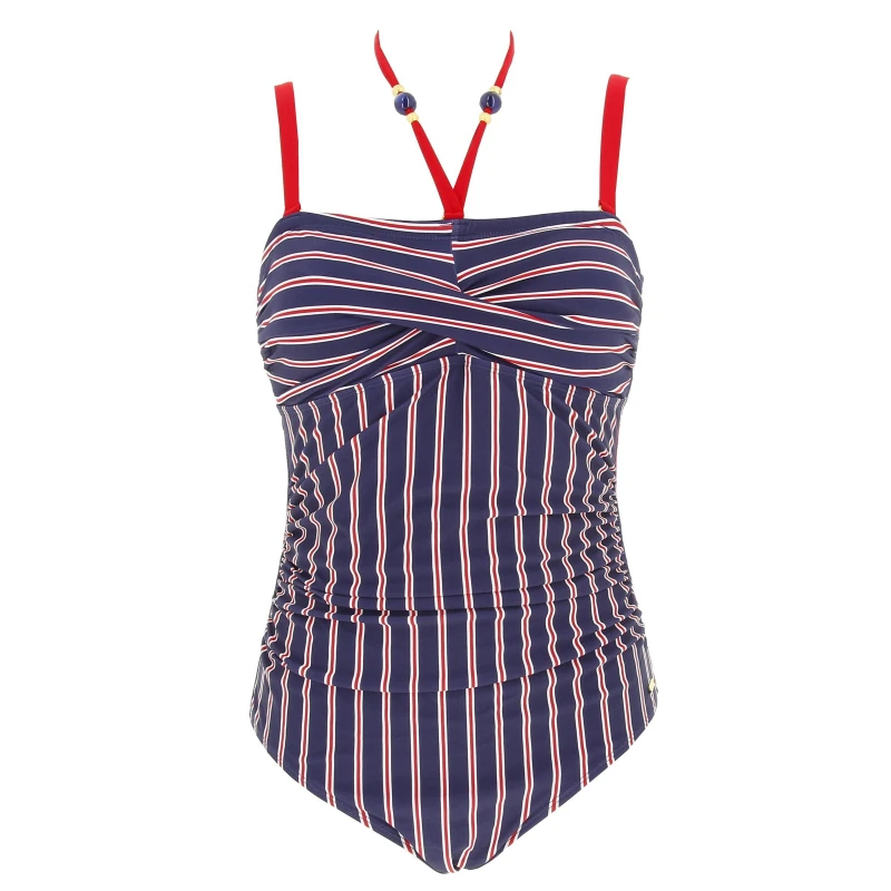 Maillot De Bain 1 Pièce Martinique Bleu/rouge Femme - Treeker 9