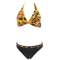 Maillot De Bain 2 Pièces Moose Jaune Noir Femme - Grain De Sable