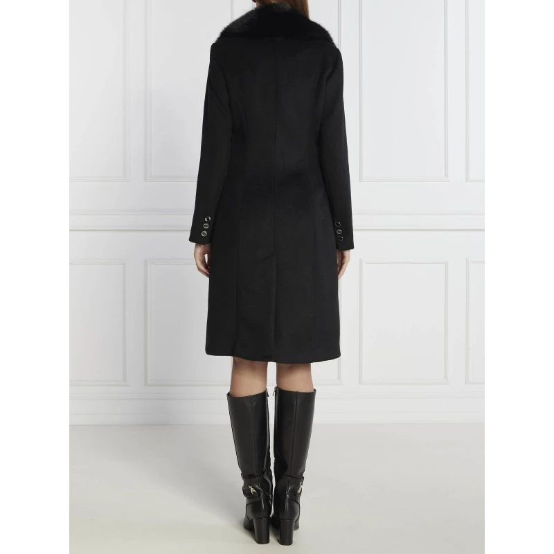 Manteau En Laine MelangĂ©e Laurence Noir Femme - Guess â Image 4