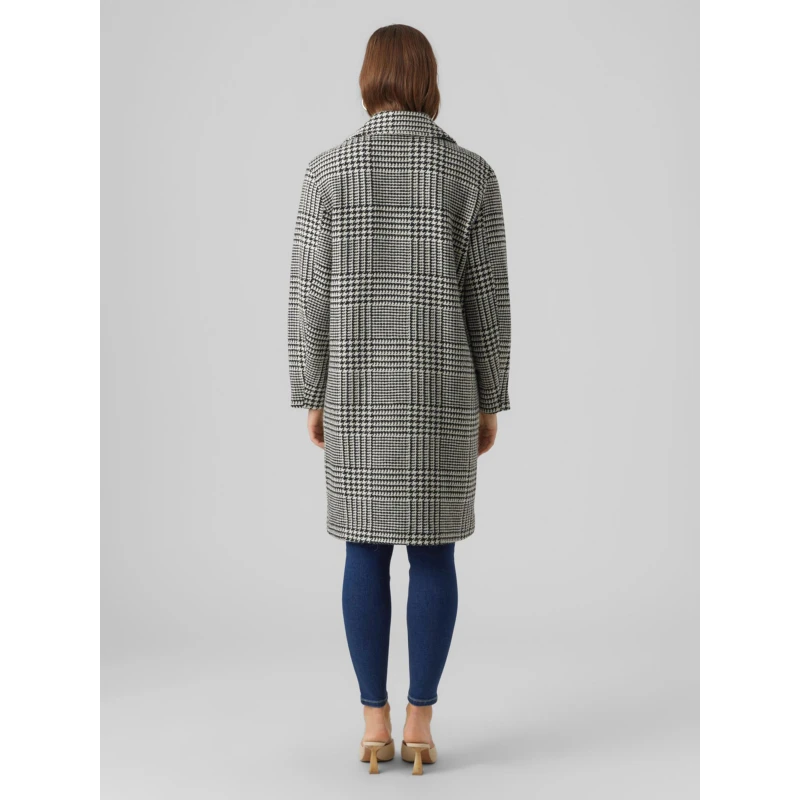 Manteau Laine Nid De Poule Hanna Blanc Noir Femme - Vero Moda â Image 2