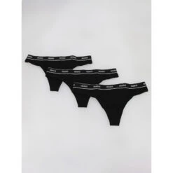 Pack 3 Strings Stripes Noir Femme - Hugo