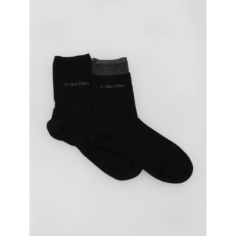 Pack 4 Paires De Chaussettes Paillettes Noir Femme - Calvin Klein â Image 2