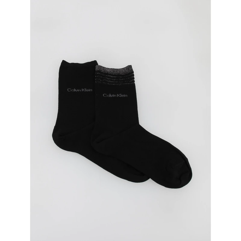 Pack 4 Paires De Chaussettes Paillettes Noir Femme - Calvin Klein â Image 3