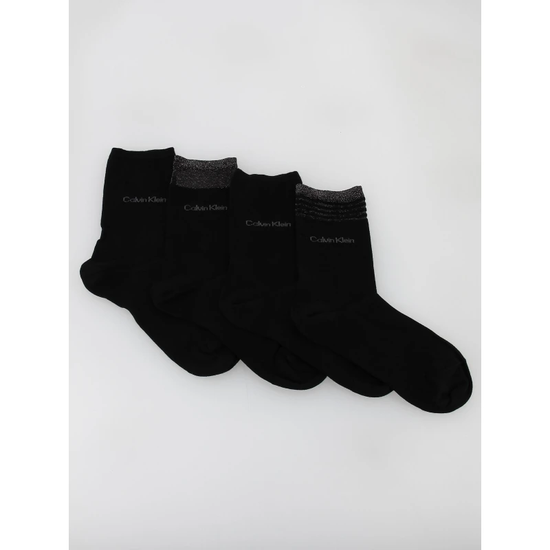 Pack 4 Paires De Chaussettes Paillettes Noir Femme - Calvin Klein