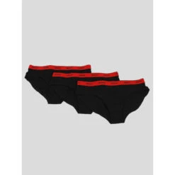 Pack De 3 Slips Stripe Rouge Noir Femme - Hugo