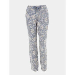 Pantalon Fluide Ă Fleurs Vallies Bleu Femme - Sun Valley