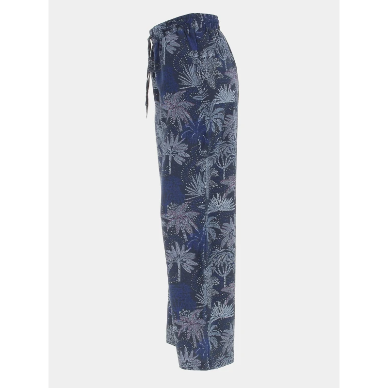Pantalon Fluide Silia Tropical Bleu Marine Femme - Teddy Smith â Image 3