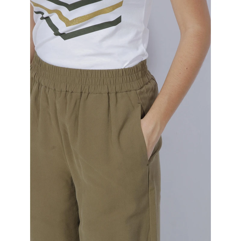 Pantalon Large Carmen Kaki Femme - Vero Moda â Image 4