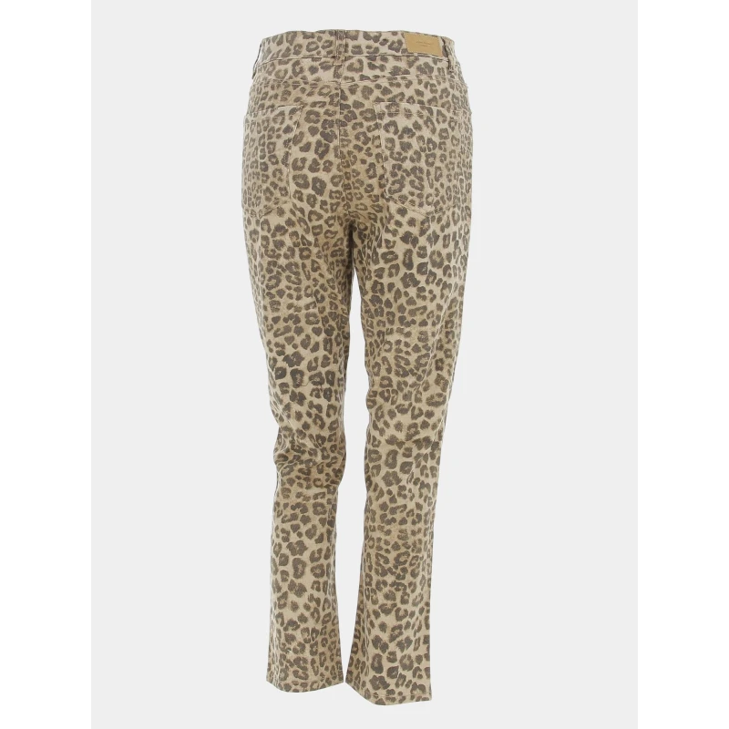 Vero Moda Pantalon Taille Haute Léopard Beige Femme - Véro Moda – Image 2