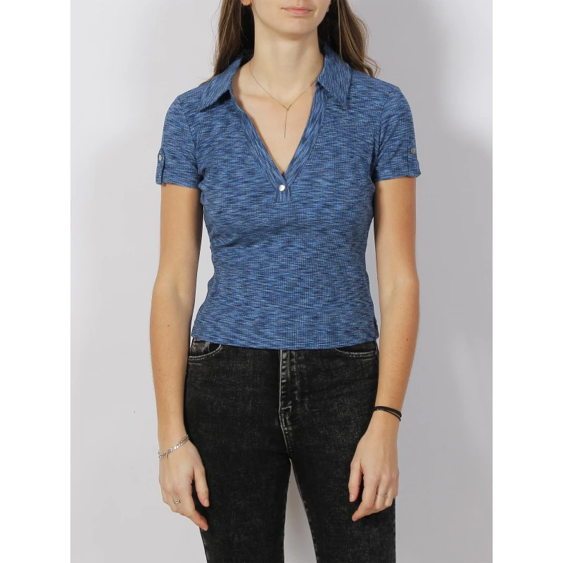 Polo Côtelé Latifah Bleu Chiné Femme - Guess