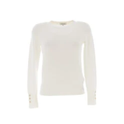 Pull Basic Manches Boutonnées Blanc Femme - Salsa