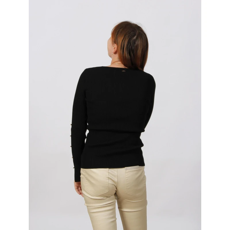 Pull Maya Manches AjourĂ©es Noir Femme - Morgan â Image 2
