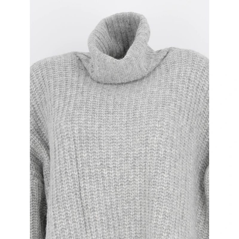 Pull Oversize Col Roulé Chloé Gris Femme - Teddy Smith – Image 4