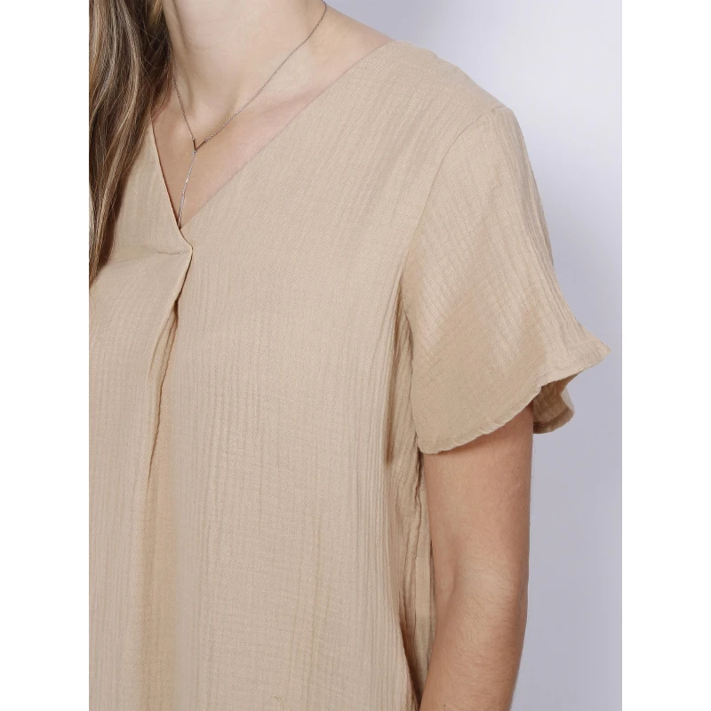 Robe Courte Droite Natali Beige Femme - Vero Moda â Image 4