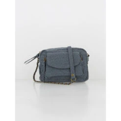 Sac Bandoulière Naina Canvas Pailleté Bleu Femme - Pieces