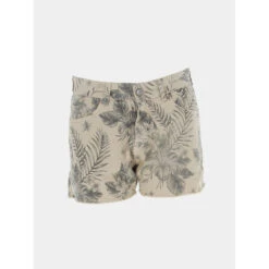 Short à Fleurs Allover Print Beige Noir Femme - Von Dutch